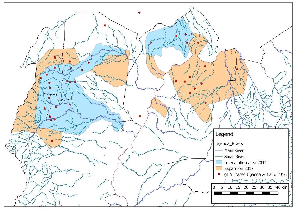 The Trypa-NO! intervention area in northern Uganda.